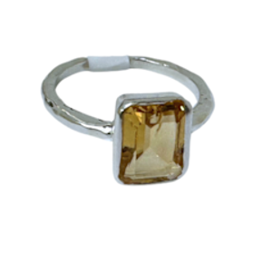 Citrine Rectangle Silver Ring S9 Citrine Rectangle Silver Ring S9