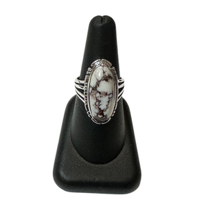 Wild Horse Large Oval Silver Ring S9