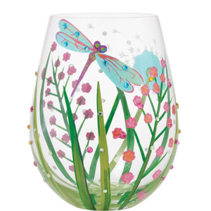 Lolita Stemless Wine Glass Dragonfly