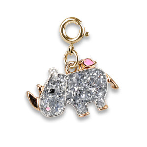 Gold Glitter Rhino Charm Gold Glitter Rhino Charm