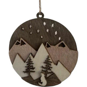 Brown Mountain Wolf Round Ornament Brown Mountain Wolf Round Ornament