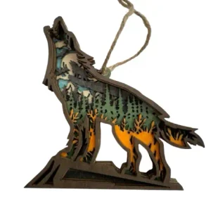 Orange Wolf Ornament