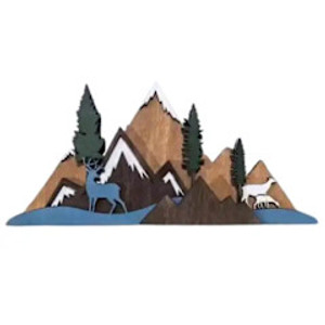 Blue & Brown Mountains Shelf Sitter Blue & Brown Mountains Shelf Sitter