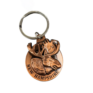 NH Moose Bronze Keychain