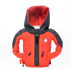 Puffin Ski Patroller Risky Red & Black Koozie