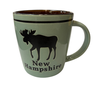 NH Moose Stoneware Mug - Light Green