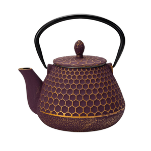 Cast Iron Tea pot - Purple Honeycomb