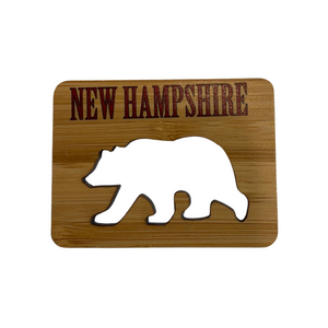 NH Bear Wood Cutout Magnet