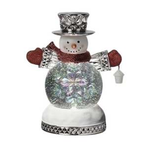 10" Snowman with Red Scarf Water Lantern 10" Snowman with Red Scarf Water Lantern