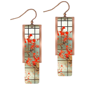 Rectangle Spring Window Leaf Earrings Rectangle Spring Window Leaf Earrings