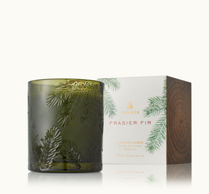 Frasier Fir Molded Green Glass Candle