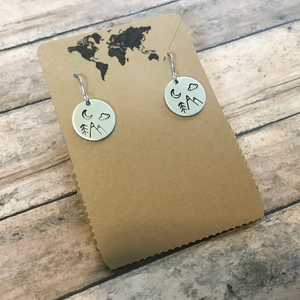 Stainless Circle Snowy Mountain Peak Earrings Stainless Circle Snowy Mountain Peak Earrings