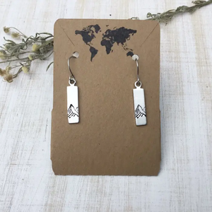 Stainless Rectangle Mountain Peak Earrings Stainless Rectangle Mountain Peak Earrings
