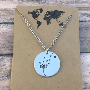Stainless Circle Dandelion Necklace Stainless Circle Dandelion Necklace