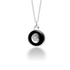 Stainless Moon Phase: 6D Waning Gibbous Necklace