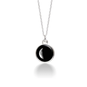 Stainless Moon Phase: 2D Waning Crescent Necklace Stainless Moon Phase: 2D Waning Crescent Necklace