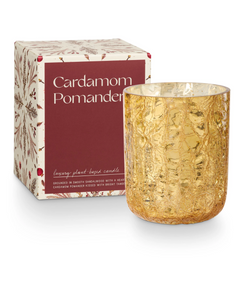 Small Boxed Cardamom Pomander Crackle Glass Candle Small Boxed Cardamom Pomander Crackle Glass Candle