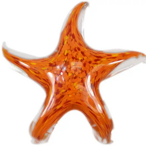6in Glass Starfish Orange