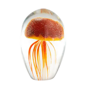 4in Glass Jellyfish Glow Red