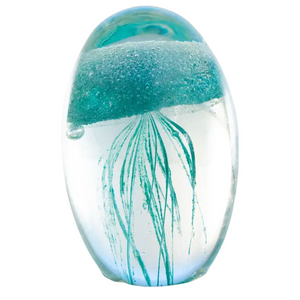 3in Glass Jellyfish Glow Blue