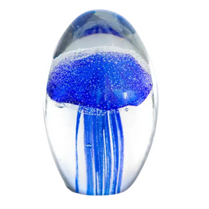 3in Glass Jellyfish Navy Blue