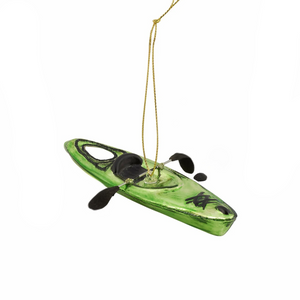Green Kayak Glass Ornament Green Kayak Glass Ornament