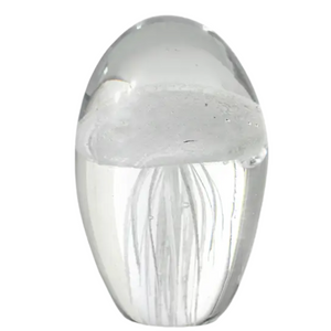 3in Glass Jellyfish White