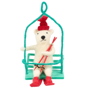 Ski Lift Bear Felt Critter Ornament Ski Lift Bear Felt Critter Ornament