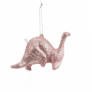 Pink Glitter Dino Stegosaurus Ornament