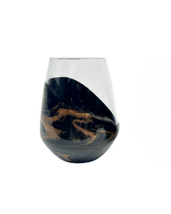Black Ember Resin Coated Entertainment Glass Black Ember Resin Coated Entertainment Glass