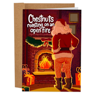 Chestnuts Roasting Funny Christmas Card