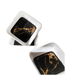 Resin Ceramic Dipping Bowl Black Ember