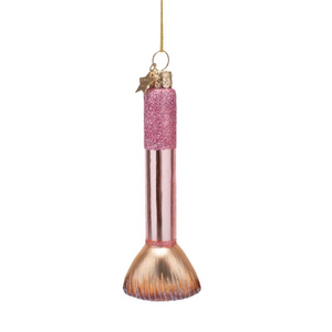Pink Make Up Brush Glass Ornament Pink Make Up Brush Glass Ornament