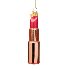 Rosegold Pink Lipstick Glass Ornament Rosegold Pink Lipstick Glass Ornament
