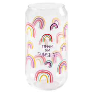 Rainbow Beer Can Glass