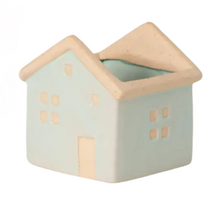 Light Blue Painted House Planter Light Blue Painted House Planter