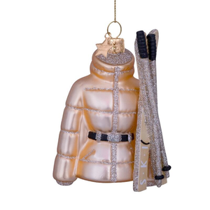 Rosegold Ski Jacket Glass Ornament Rosegold Ski Jacket Glass Ornament