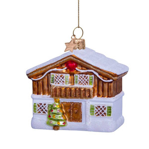 Ski Lodge Glass Ornament Ski Lodge Glass Ornament