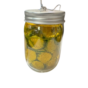 Pickle Jar Glass Ornament