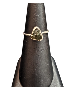 Raw Chrome Chalcedony Silver Ring S9