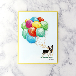 Dog with Balloon Bouquet Birthday Card Dog with Balloon Bouquet Birthday Card
