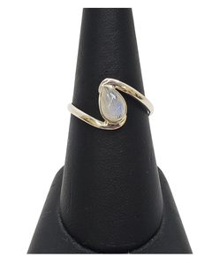 Moonstone tear wrap Silver Ring S9