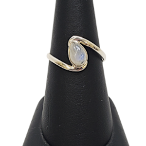 Moonstone tear wrap Silver Ring S5