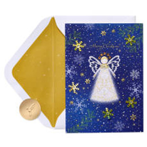 Snowflakes Stars Angel Christmas Card