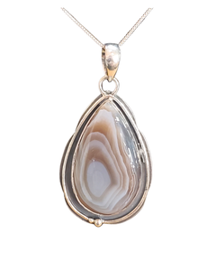 Botswana Agate Tear Necklace