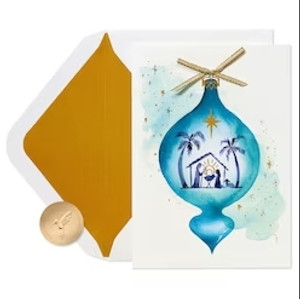 Nativity Ornament Christmas Card