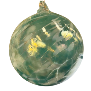 6in Friendship Ball Iridescent Teal & White