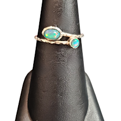 Ethiopian Opal 2 side oval Silver Ring S8