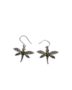 Peridot Dragonfly Earrings