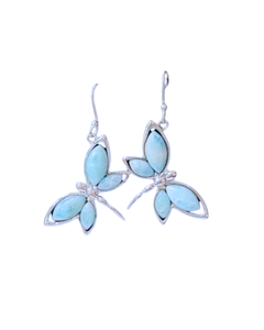 Larimar Big Dragonfly Earrings